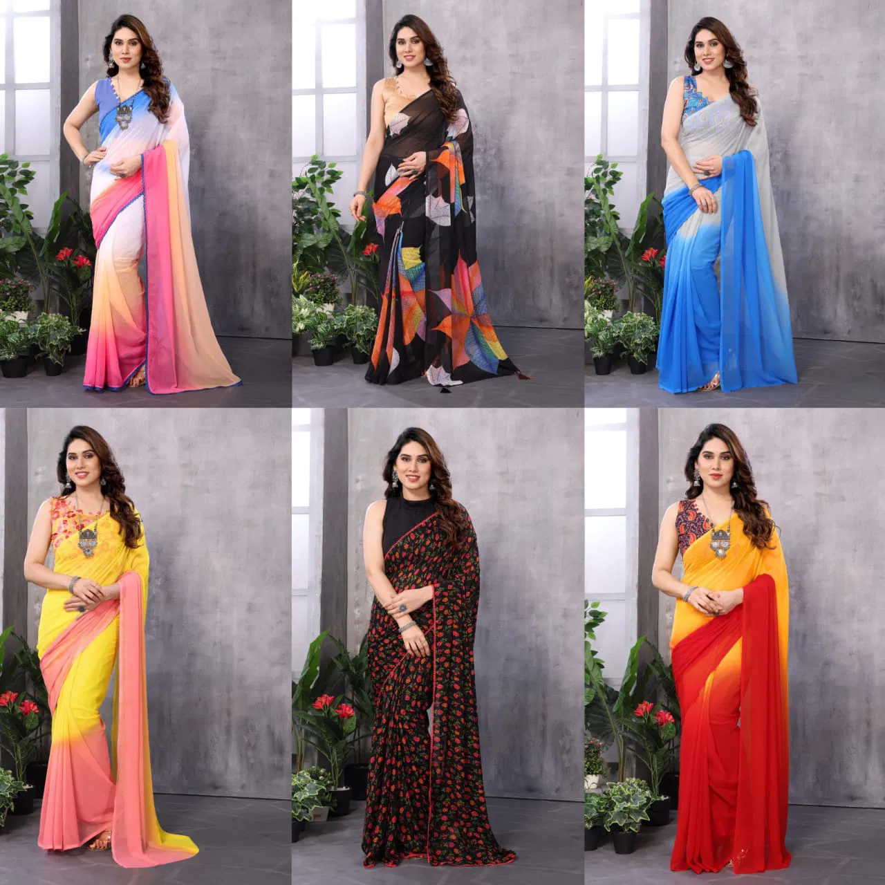 SF 737 Pure Soft Printed Georgette Readymade Sarees Wholesale Price In Surat
